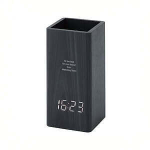 ウッドペンスタンド クロック チャコール